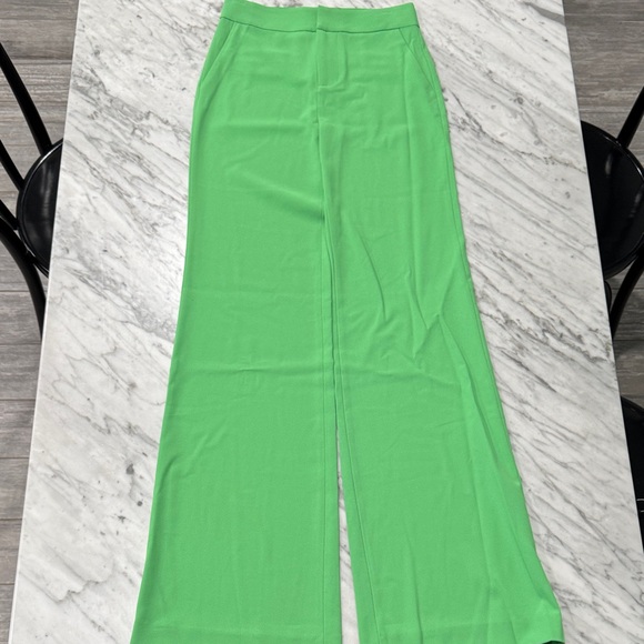 Alice + Olivia Vibrant Green Wide Leg Pants
